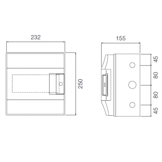 8 Way Wall Mounted Din Rail Enclosure