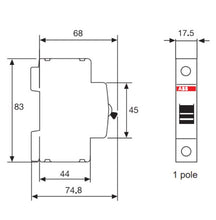 Load image into Gallery viewer, ABB 6A Single Pole Three Phase MCB Type C