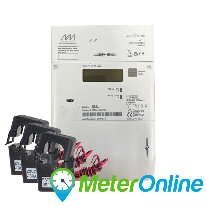 EMP1.CX Three Phase Current Transformer Meter with MeterOnline