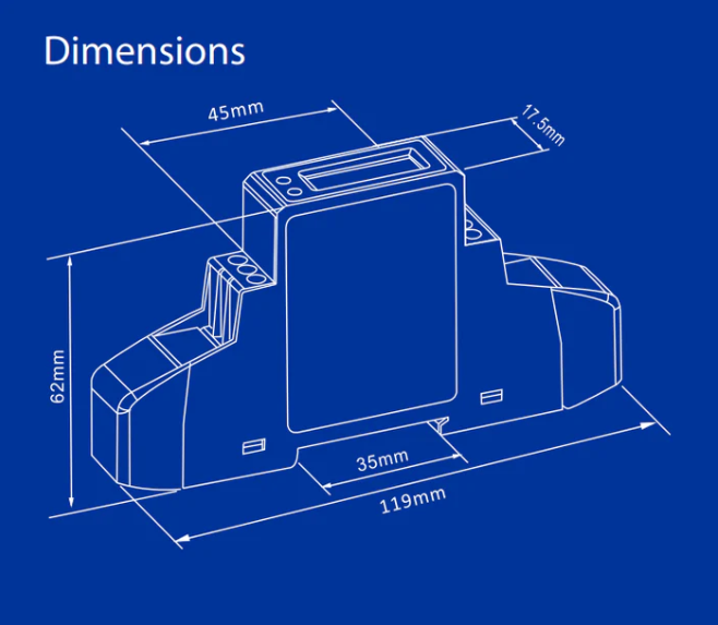Bundle: SDM120CT-MOD-MID & 4 WAY DIN RAIL ENCLOSURE & T24/T36 Current Transformer