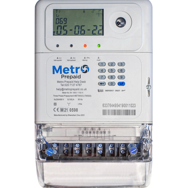 MET003 Metro Three Phase Prepay Meter