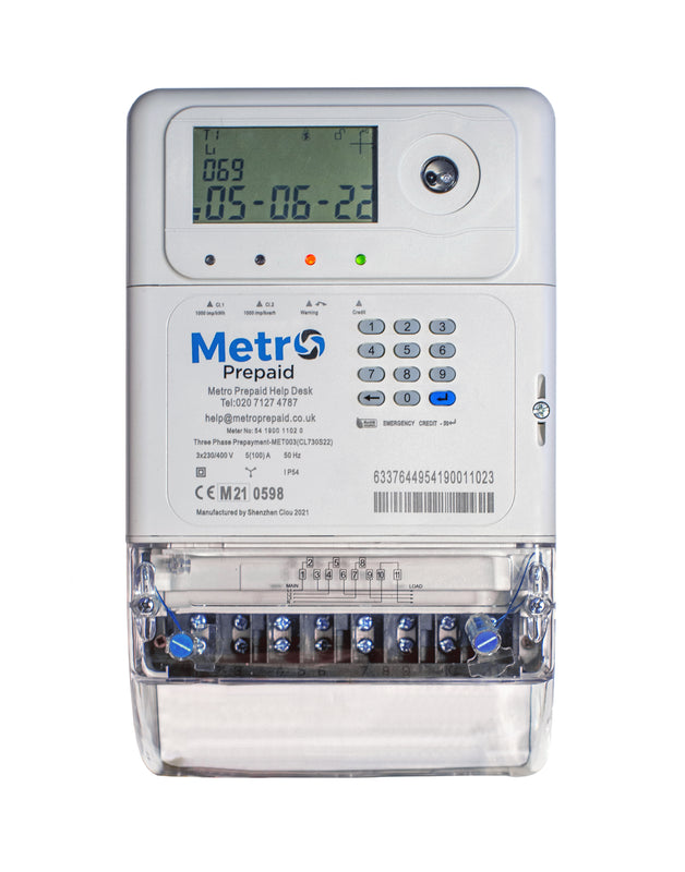 MET003 Metro Three Phase Prepay Meter