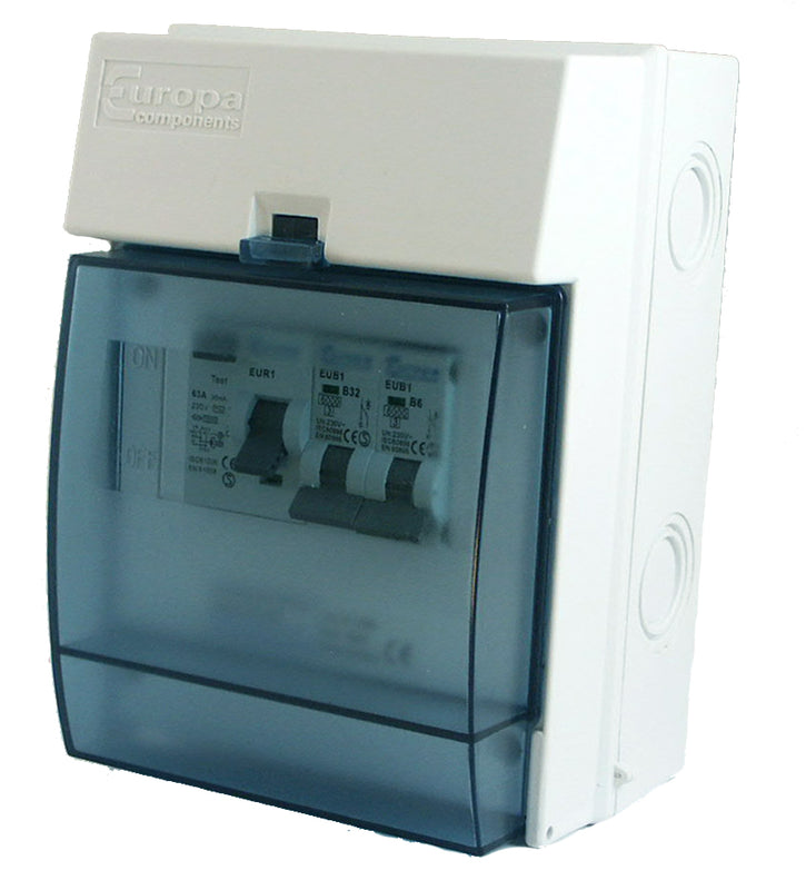 Europa Garage Unit 40A RCCB + 6A & 16A MCB