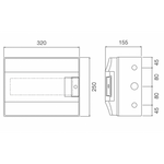 12 Way Wall Mounted Din Rail Enclosure