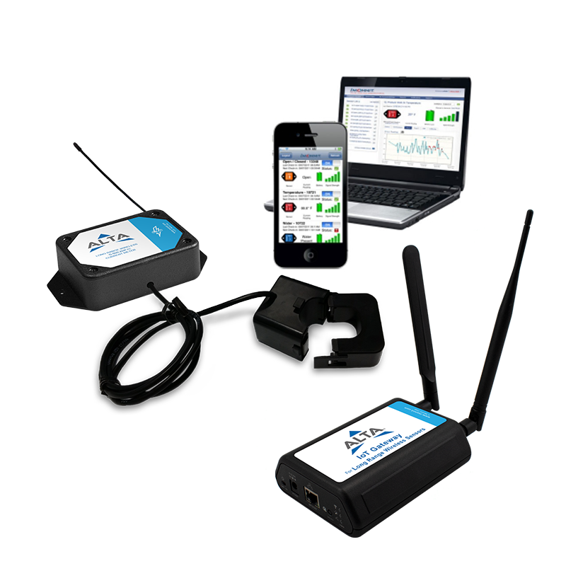 ALTA Wireless AC Current Meter - 500 Amp & Gateway & software