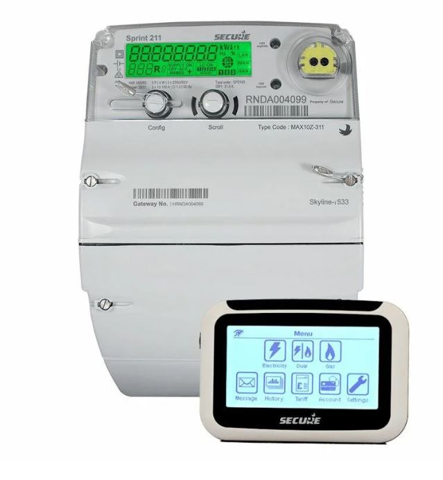 Secure Sprint 211 Three Phase Meter (With Meterpay) and In Home Displa