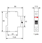 ABB 6A Single Pole Three Phase MCB Type C