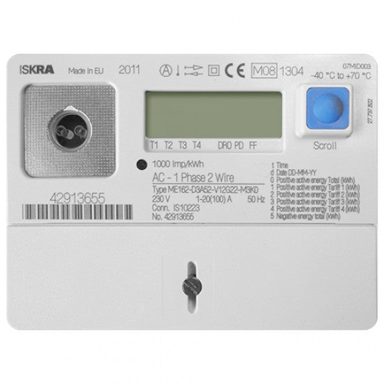 Iskra ME162  Single Phase Economy 7 Meter Check Meter