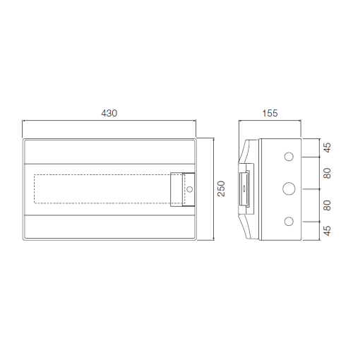18 Way Wall Mounted Din Rail Enclosure