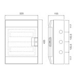 24 Way Wall Mounted Din Rail Enclosure