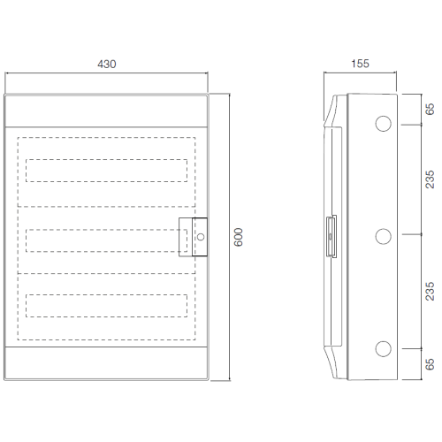 ABB 54 Way Wall Mounted Din Rail Enclosure
